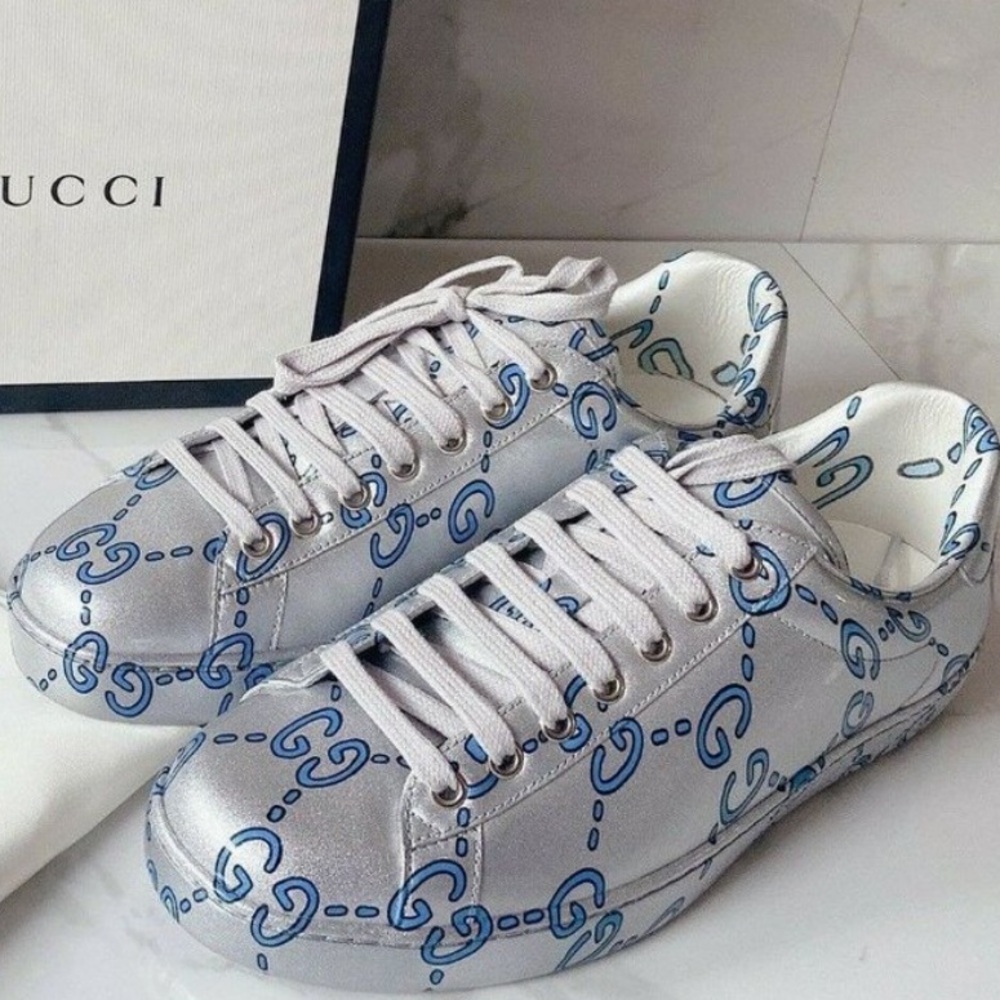 GUCCI ACE LOW GG MONOGRAM SNEAKERS IN MIRO RUBBER WAX SIZE MENS US 5 - Picture 4 of 7
